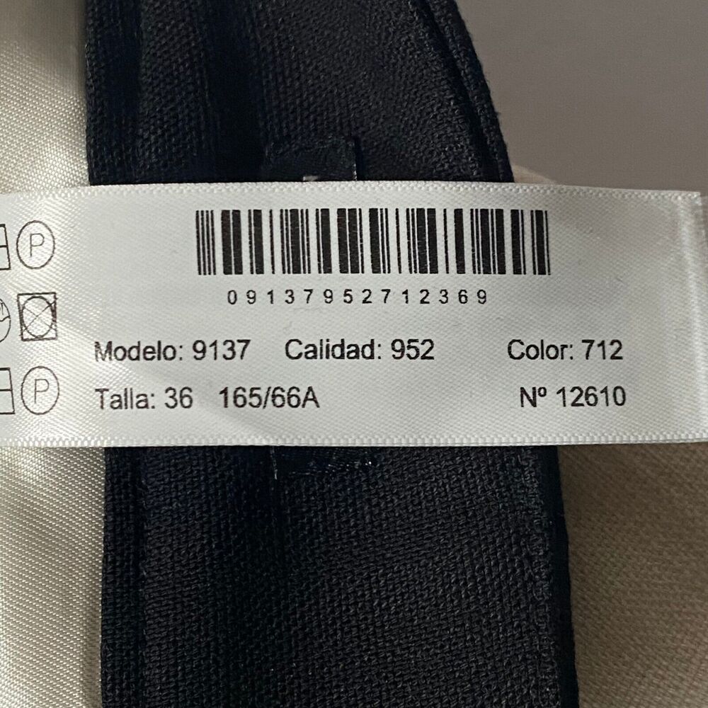 Massimo Dutti Studio Pants Womens 4 Cream Black Contrast Tuxedo Trousers NWT - Picture 15 of 16